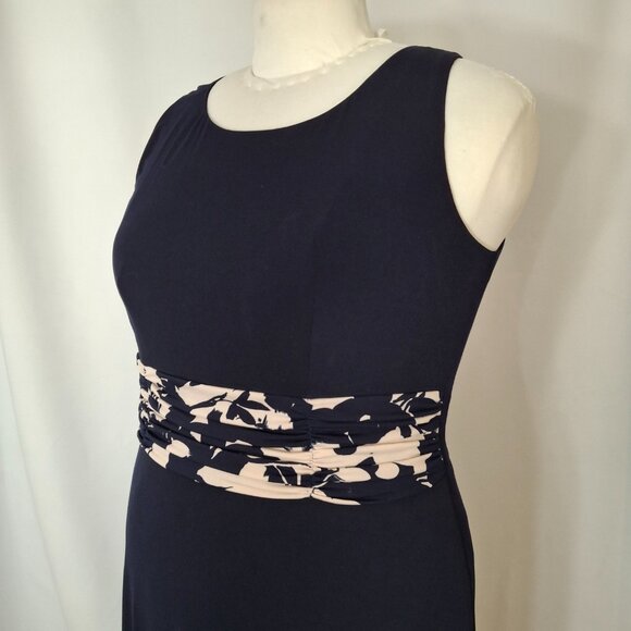Jessica Howard Ladies Beautiful Blue Ruched Waist Fit & Flare Dress - Size 14W - Picture 5 of 16